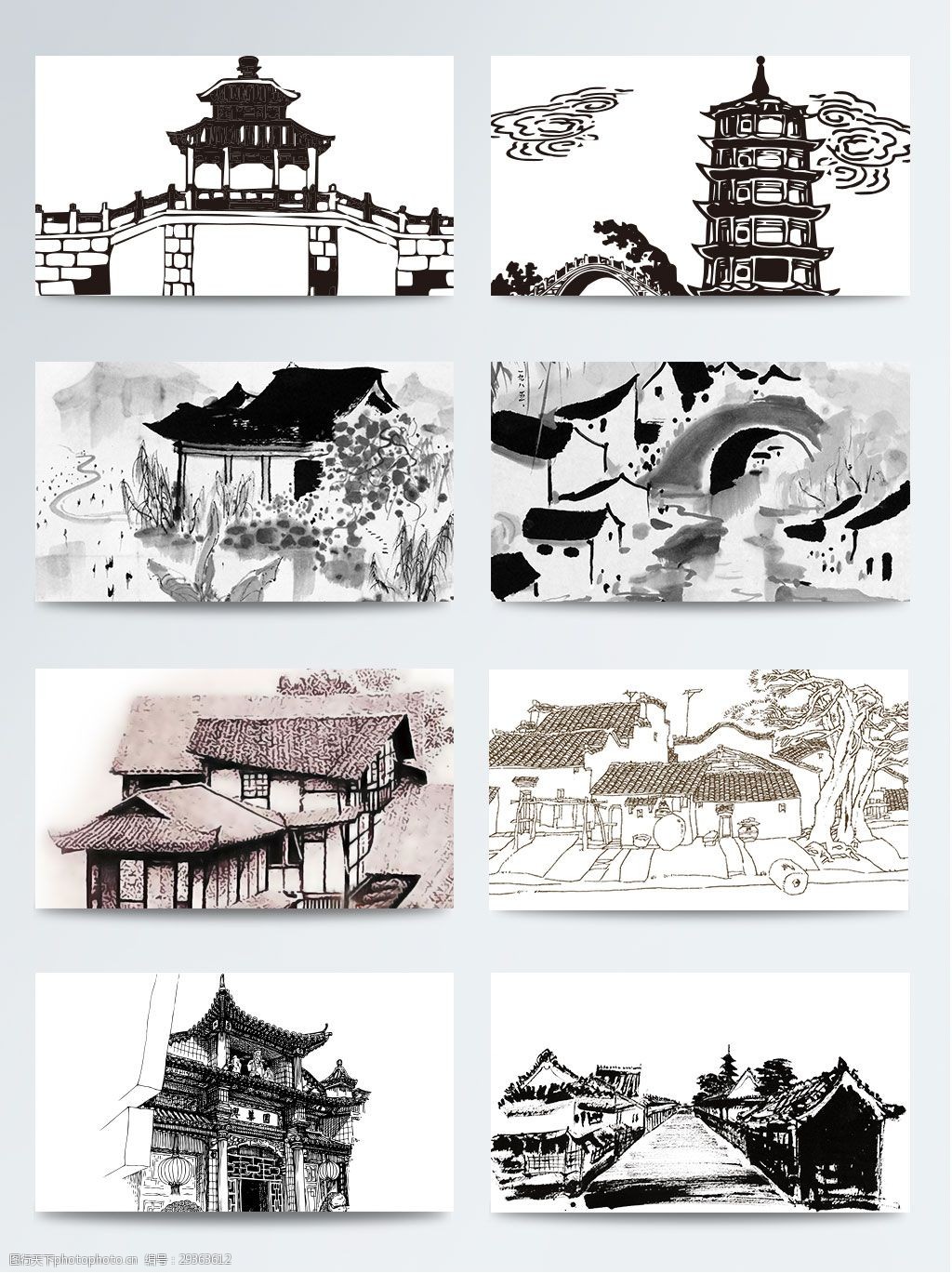 中国水墨风的建筑手机游戏_水墨风建筑出图_水墨风建筑图纸